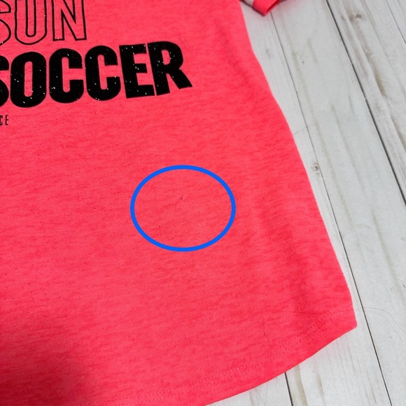 Justice Girls Orange "Selfies Sun Soccer" Short Sleeve Shirt - Size 8 - Picture 2 of 4